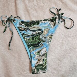 NWOT 437 x The Mayfair Group Paradiso Sam Bikini Bottom Sz xxl Blue Green Marble